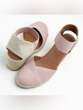 Tommy Bahama Amalia Elastic Ankle Strap Espadrille Wedge Sandal, Pink, Size 8.5M